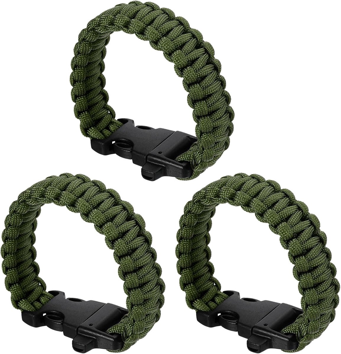 Survival Paracord armbanden, gevlochten armband met kunststof gesp, feestgunsten, campinggeschenken, outdoor wraps voor mannen