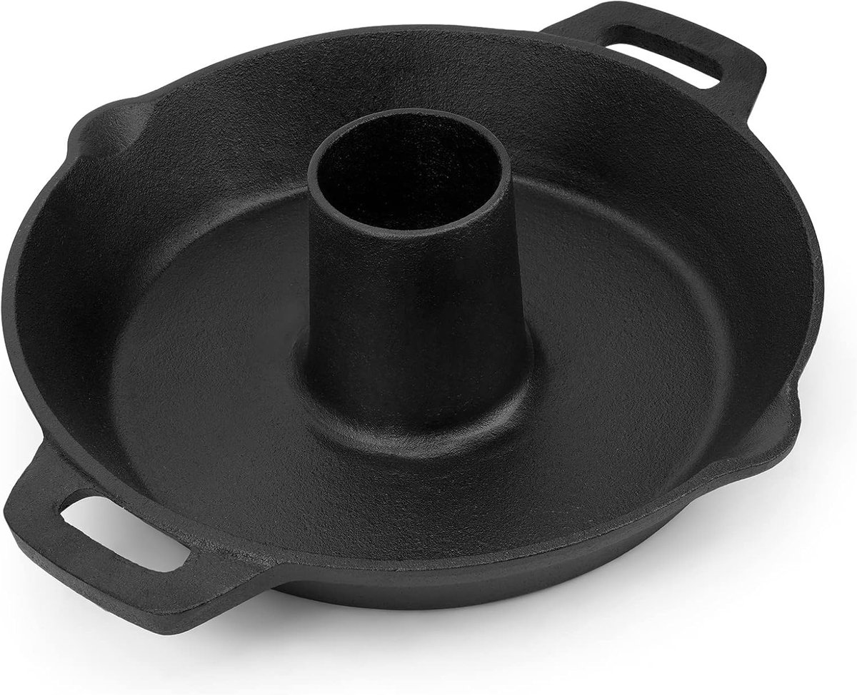 gietijzeren kippengrill, grill met handvat, voor grill, oven | Braadpan voor kip op de barbecue, Ø 28 cm, accessoires voor Weber en Kamado