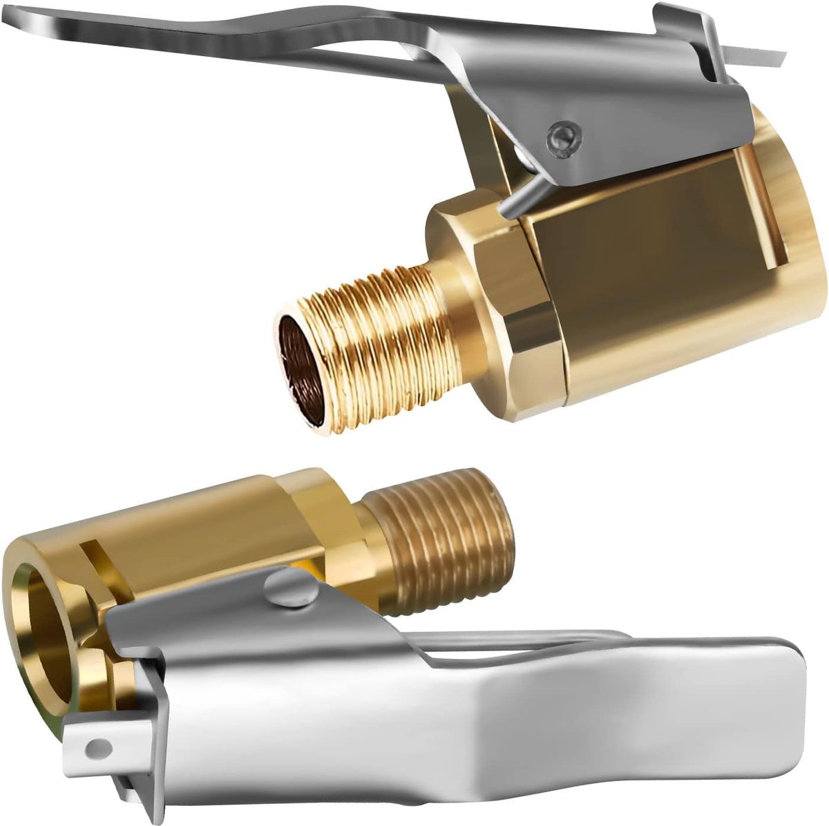 auto ventiel hendel plug Air Chuck, 2 stuks 8 mm messing bandenvulnippel ventiel bevestiging draaimoment plug hendel plug bandenventiel luchtpomp clip voor alle bandventielen met ventielschroefdraad