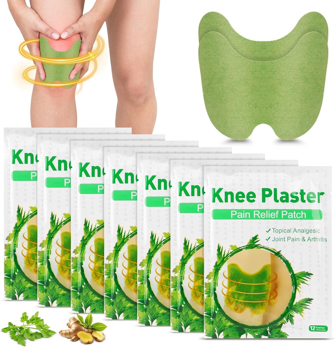 Pijnverlichtingspleister voor Knie, 84 stuks Pijnverlichtingspleister, Pijnverlichtingspleister voor Knie Wellnesstic Pijnpleister, Knie Pijnverlichtingspleister voor Knie Rug Nek Spierpijn
