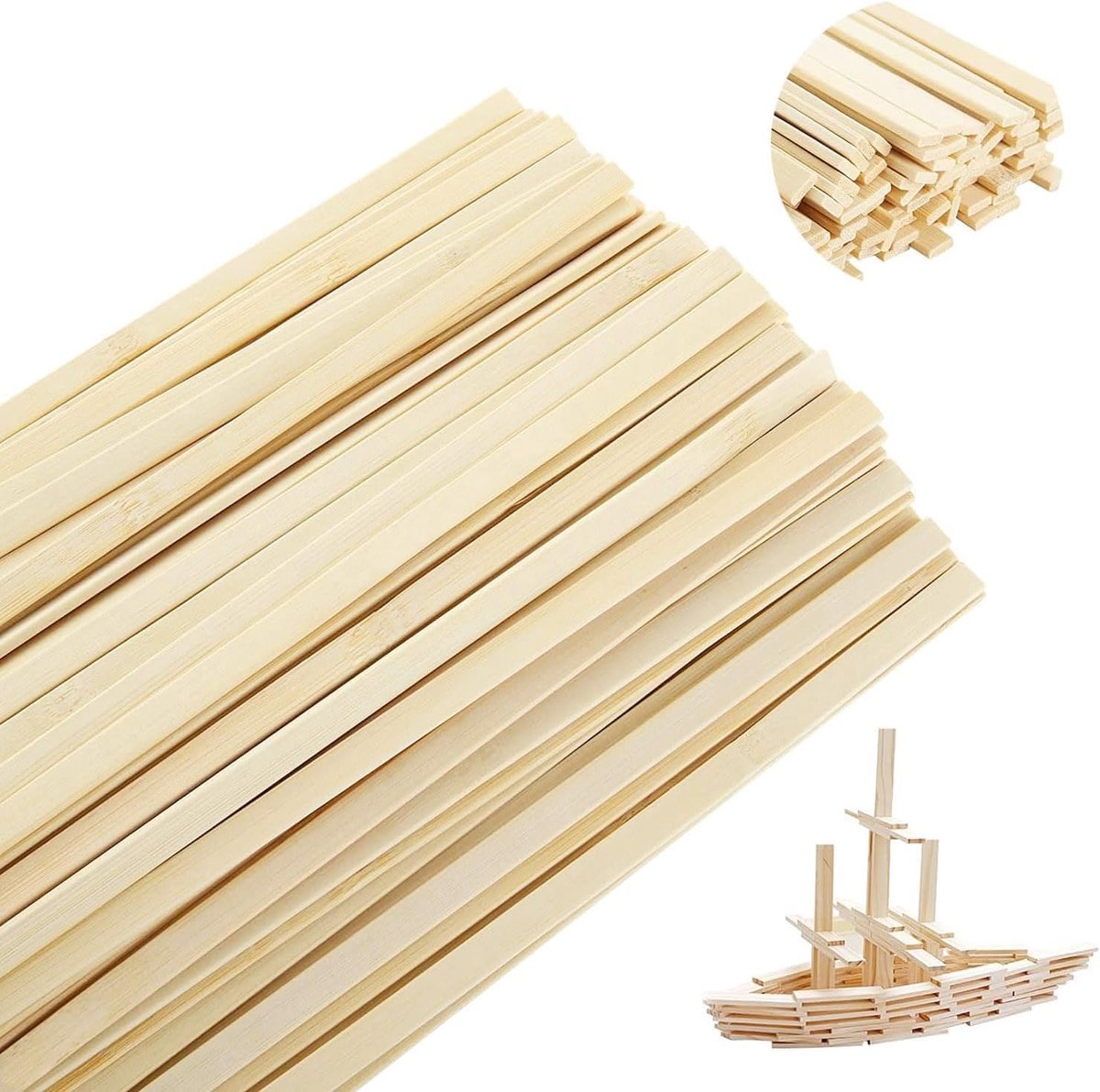 stokken, 150 stuks, herbruikbaar, niet giftig en milieuvriendelijk, 30 x 0,9 x 0,3 cm, voor handwerk, modelbouw en kunst | Safe Herbruikbare vierkante houten stokken, 30 x 0,9 x 0,3 cm, voor knutselwerk, kunstprojecten en school