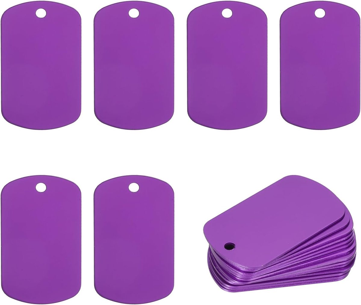 Metalen stempelen Blanks Tags 2 inch, 30 stuks geanodiseerd aluminium blanco hondenlabels rechthoek lasergravure blanks ID-naamplaatje met gat voor huisdier ambachtelijke doe-het-zelf