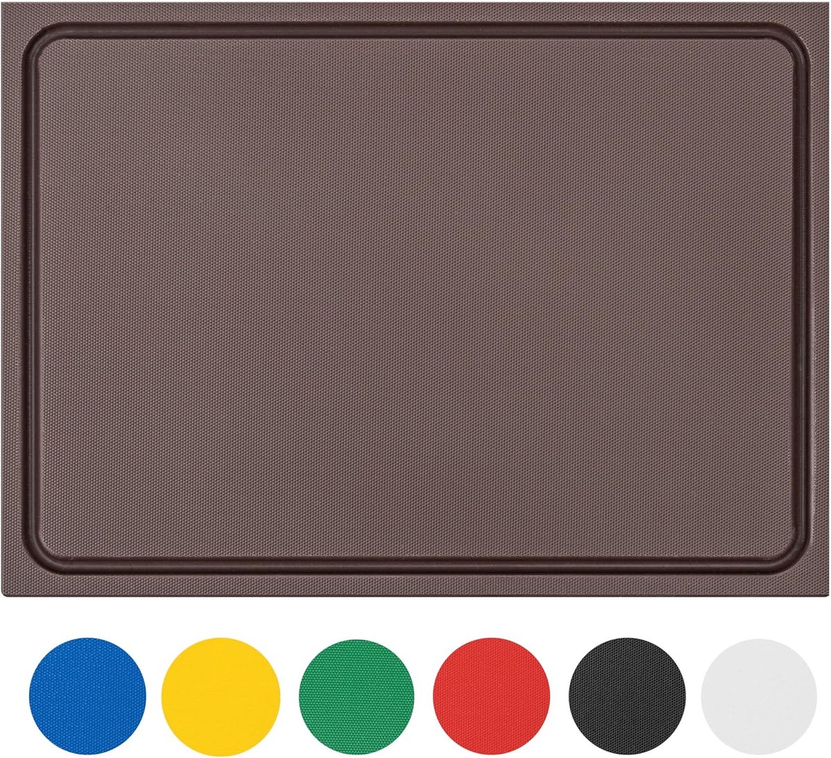 stevige kunststof snijplank | bruin, 60x40x2 cm | vaatwasmachinebestendig, EXTRA dik, | kleuren & maten selecteerbaar | HACCP gekookt vlees snijmatten | hakplank met sapgeul
