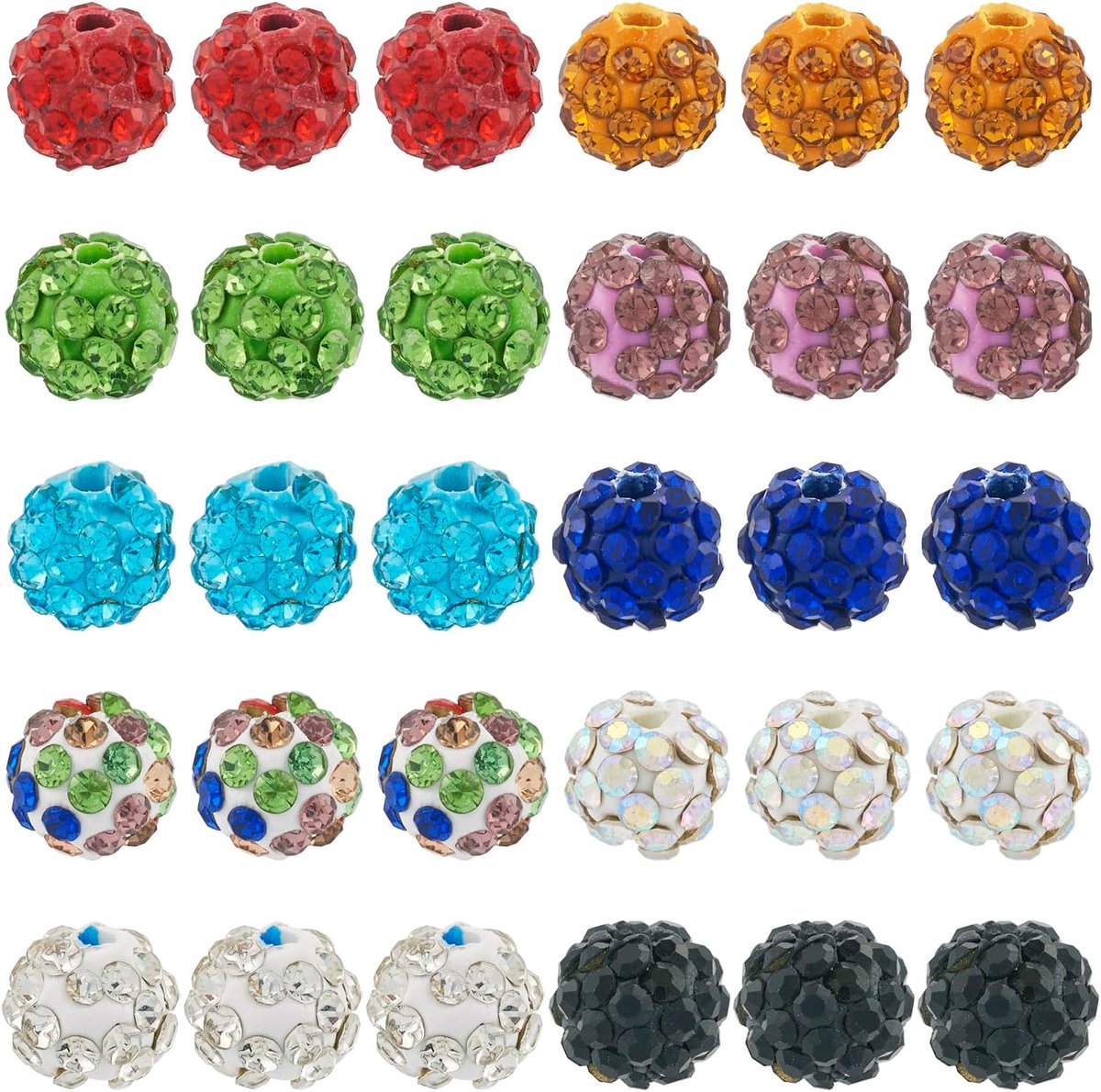 100 stuks 8 mm polymeer klei strass ronde kralen effenen disco bal spacer losse kralen bulk voor doe-het-zelf ambachten armbanden sieraden maken
