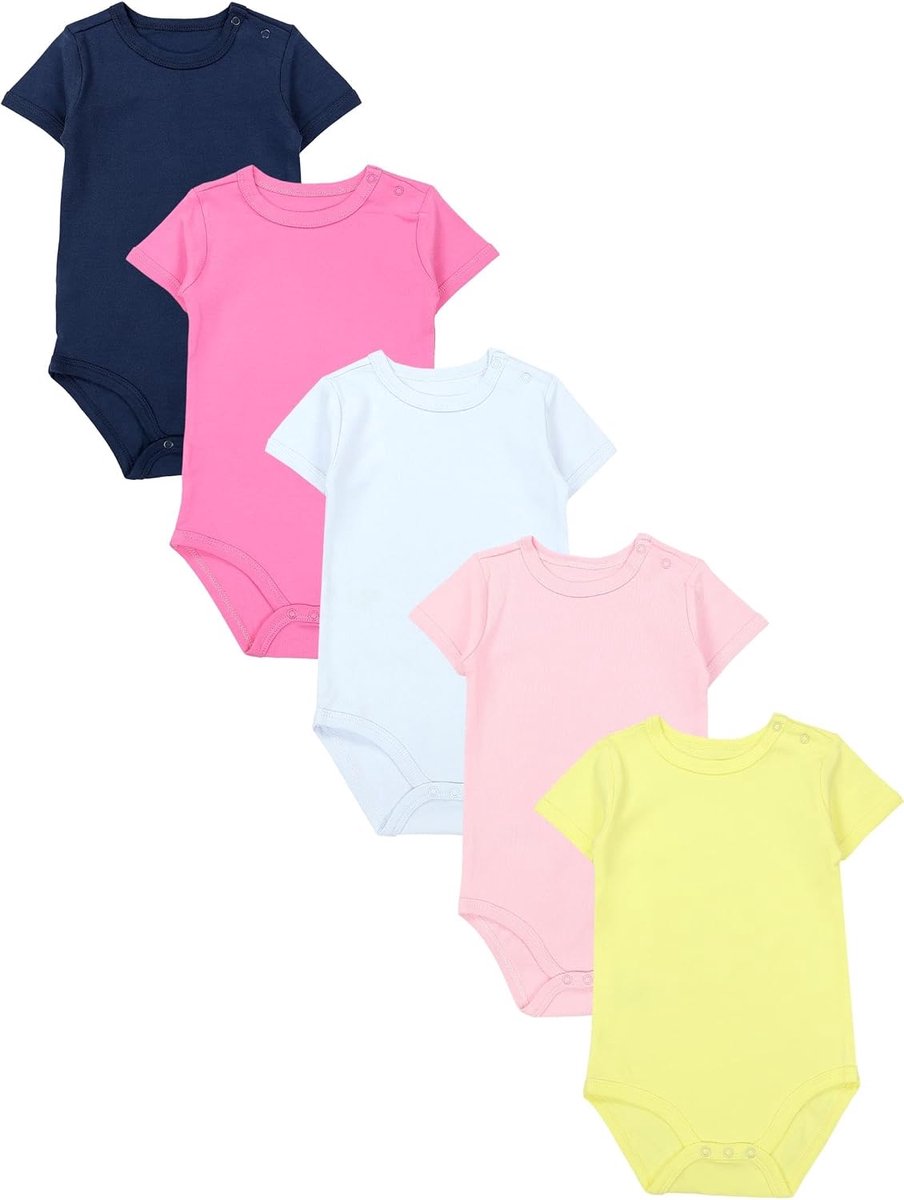 Baby Meisjes Rompertjes met Korte Mouwen 5-Pack