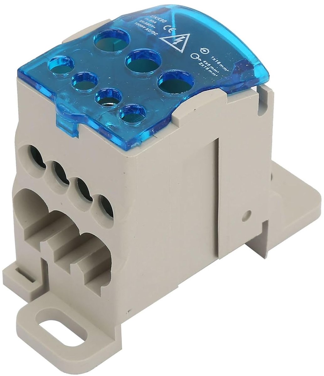 Aftakklem DIN-rail klemmen UKK-80A hoofdleidingaftakklem verdeelkast klemlijsten DIN-rail klemmenblok voor elektrotechnische verdeelkasten