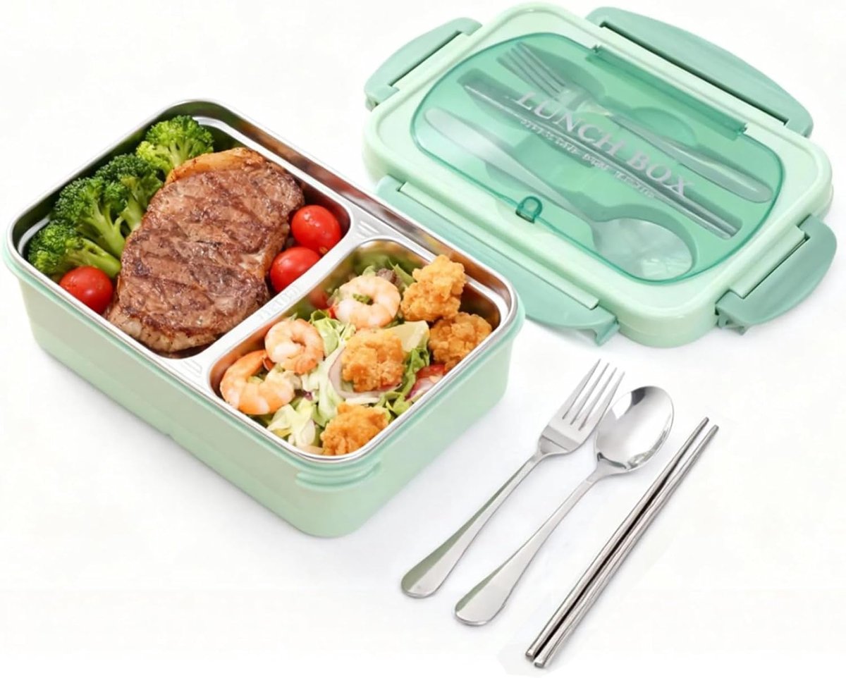 Gecompartimenteerde draagbare geïsoleerde lunchbox 304 roestvrijstalen bentobox Studentarbeider Lunch Box 304 Model met twee compartimenten Kersenroze (Groente)