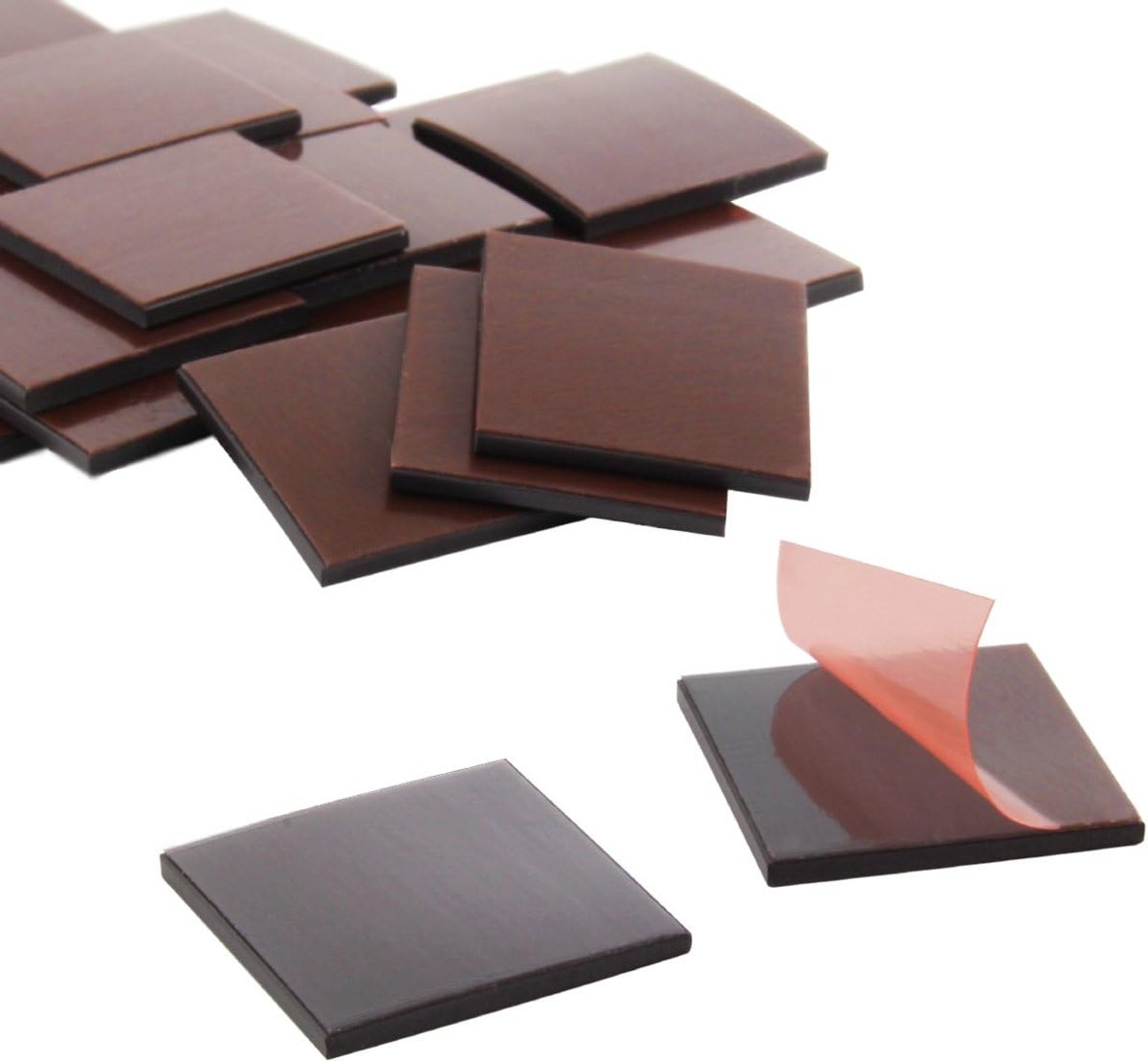 Magneetplaatjes, zelfklevend, magneetpads, grootte en hoeveelheid naar keuze (20 stuks, 25,4 x 25 mm)