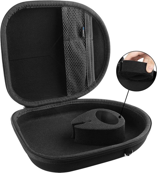 Shield Hoes voor hoofdtelefoon compatibel met Bose QC Ultra II, JBL Live 650BTNC, B&O Beoplay H100 - beschermende harde schaal reistas met kabelopslag (Zwart) — afbeelding 5
