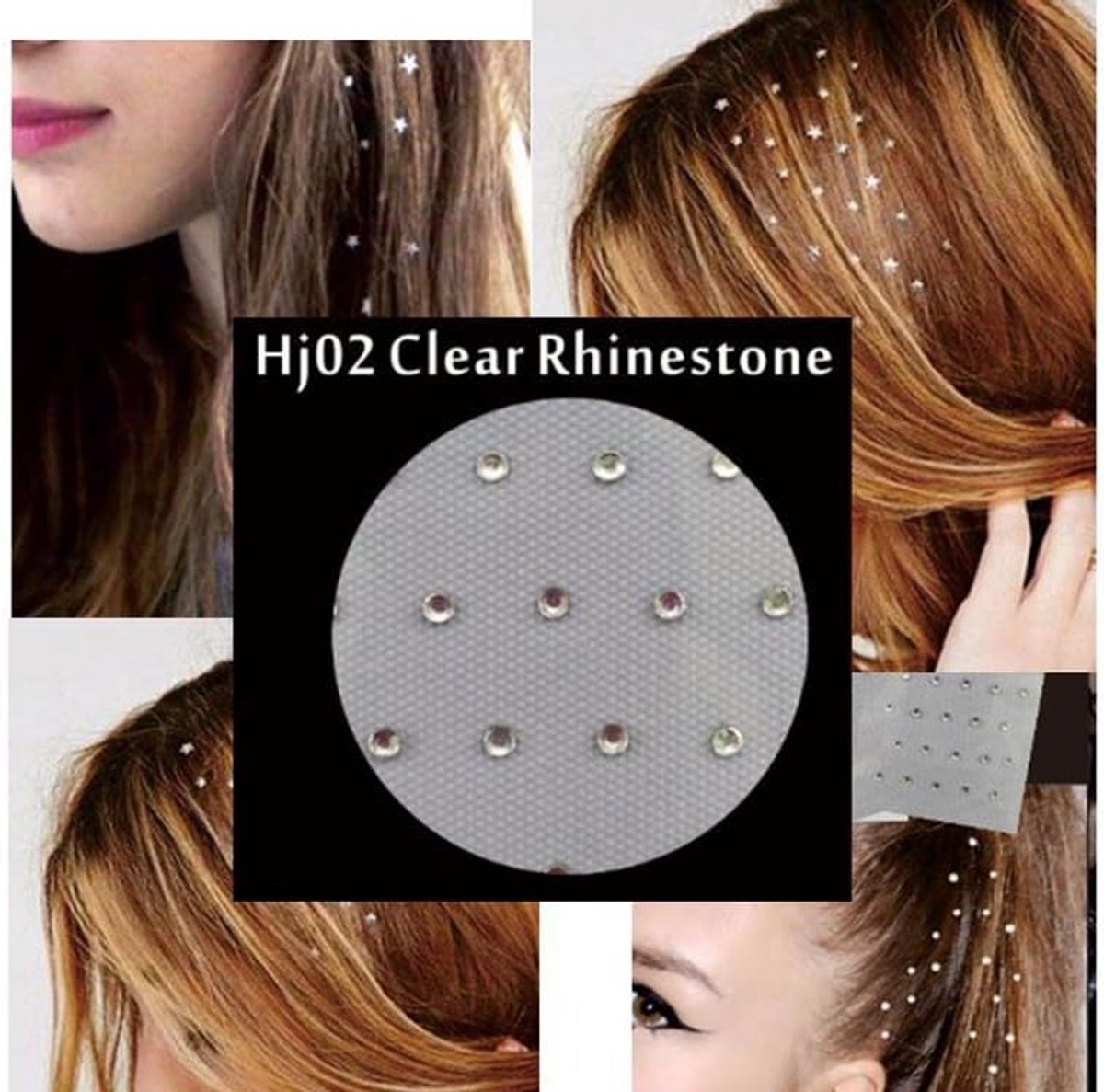 haaraccessoires met zilveren glittersteentjes, 2 vellen
