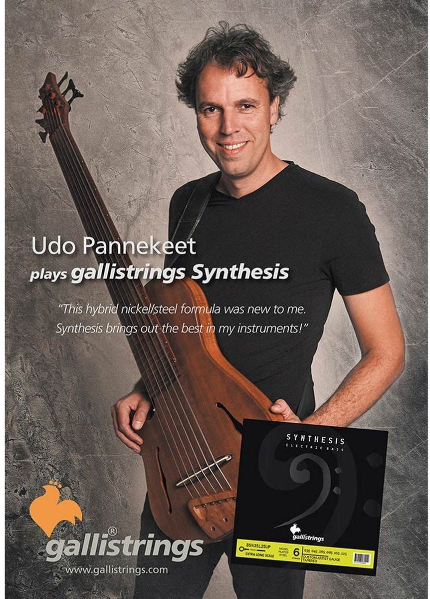 Galli BSN35125UP 6-snaren set elektrisch bass, Udo Pannekeet Custom, 035-045-065-085-105-125 extra long scale