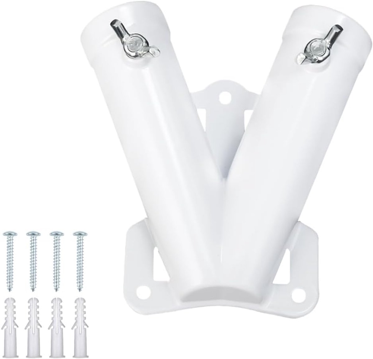 Vlaggenhouder, Dubbele Gaten Vlaggenmastbeugel Vlaggenmast Montage Hardware voor Tuinen, Gazons, Patios, Achtertuinen, Palen