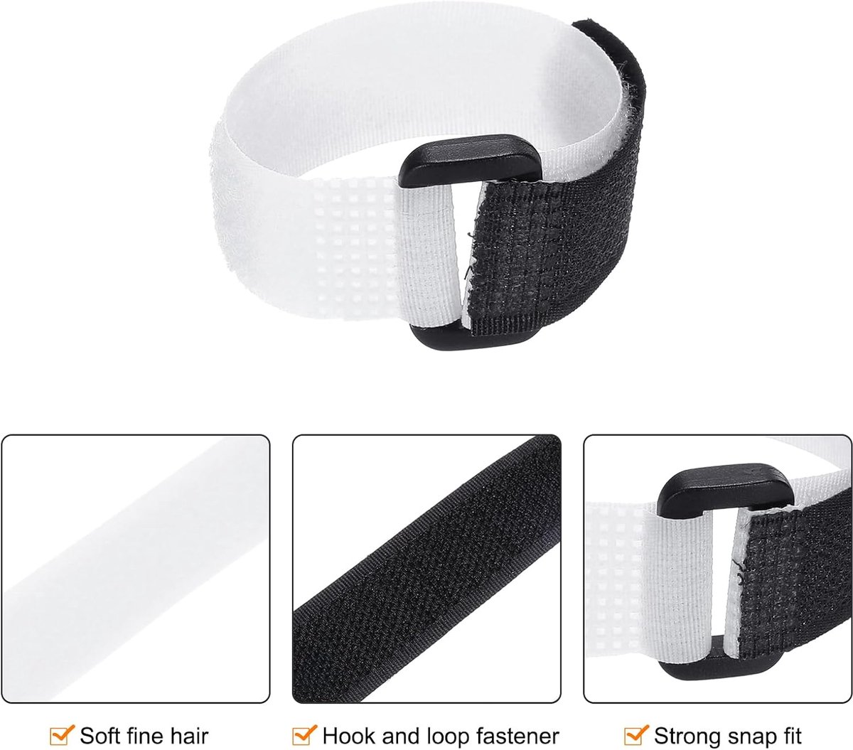 6 stuks herbruikbare batterijbevestigingsriemen, 1,2 x 20 cm, wit, nylon, multifunctionele batterijhouderbanden, verstelbare klittenband-lus voor Quadcopter FPV RC
