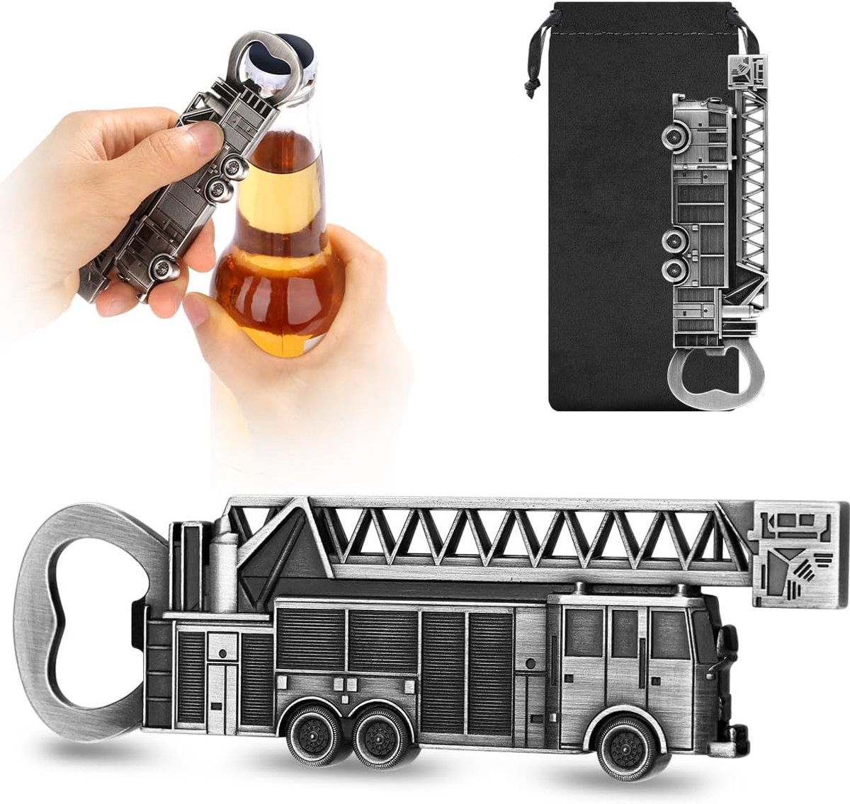 brandweercadeau, flesopener, brandweerauto, biercadeaus voor mannen, kerstcadeaus, vaderdagcadeau, verjaardagscadeau voor brandweer mannen
