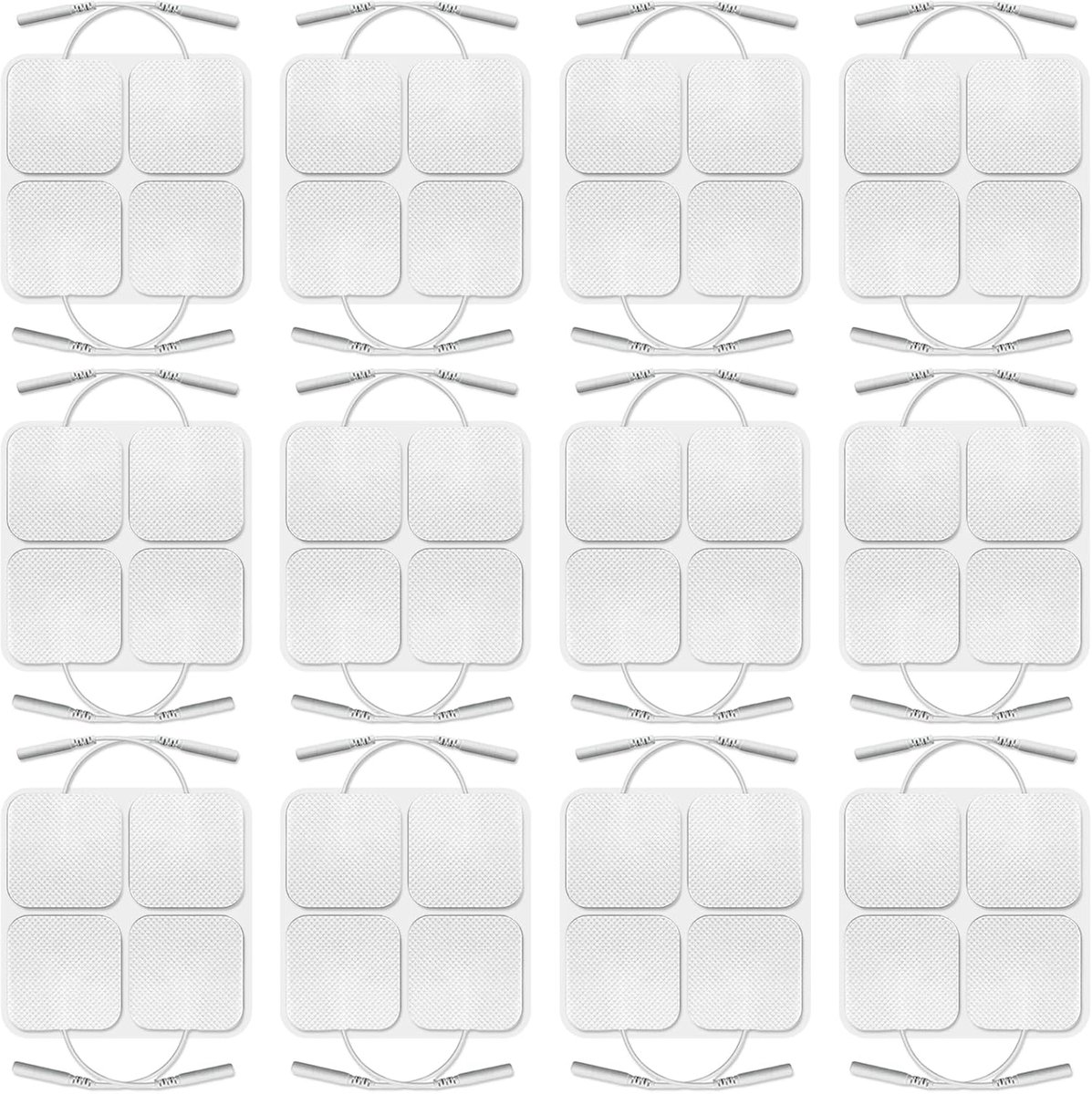 48 stuks Tens elektrodenpads, 5 x 5 cm navulset zelfklevende gelelektroden pads, zelfklevende reservepads, Tens apparaat elektroden, kleefelektroden, geschikt voor Tens-apparaten en Ems-trainers