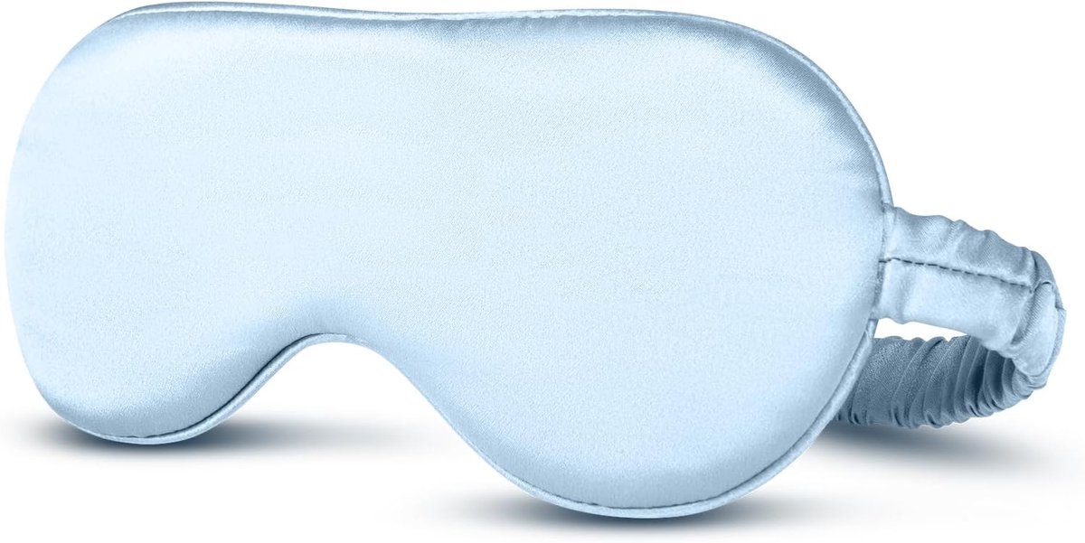 Oogmasker voor Slapen Anti-Rimpel Huidvriendelijk Verduisterend 22 Momme Lichtblauw