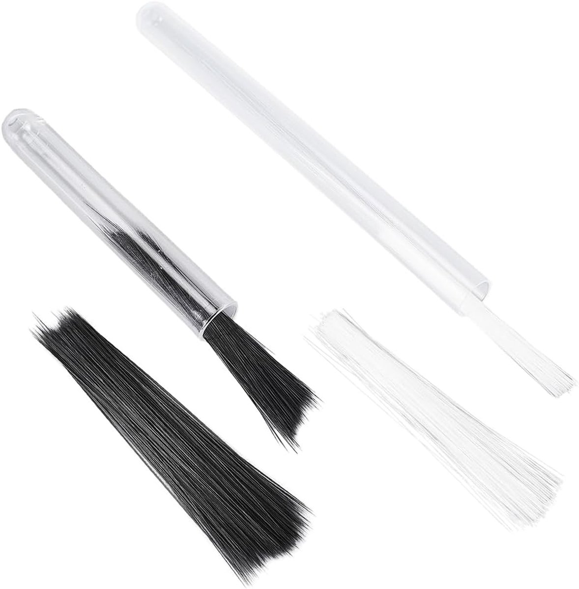Snorharen Gesimuleerde Dierlijke Snorharen 3 "Plastic Craft Snorharen Lange Gesimuleerde Wit Zwart Dier Snorharen voor Ambachten Naaldvilten DIY Accessoires