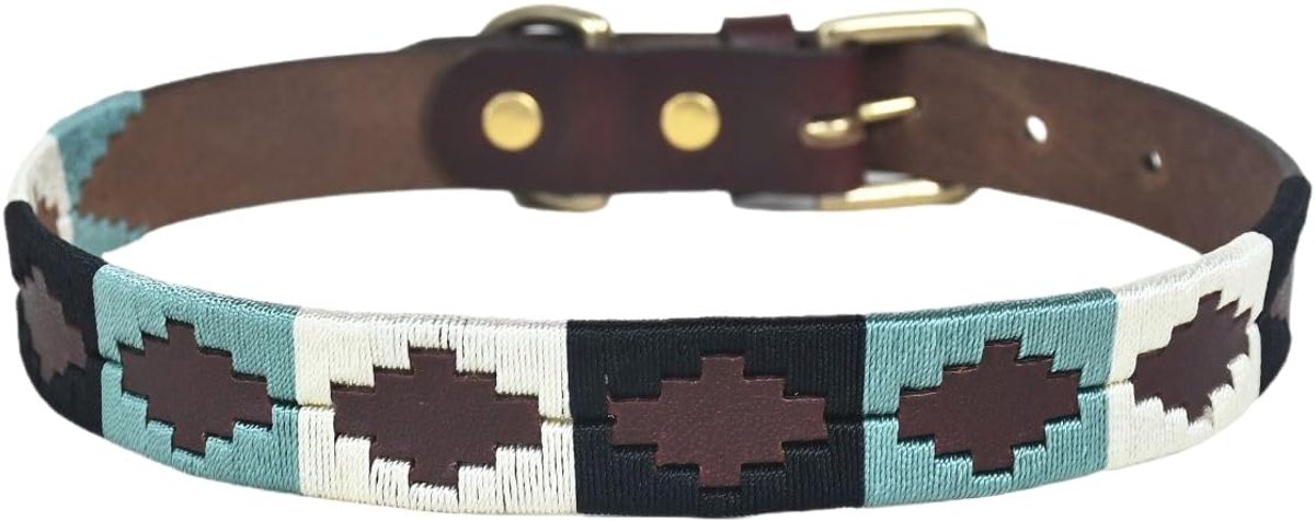 hondenhalsband in western design, handgemaakt, trendy, robuust, breed (XL, 43-53 cm)