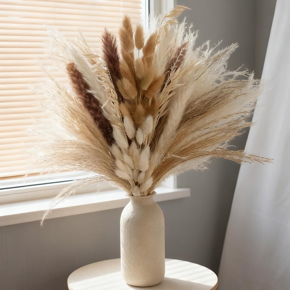 62 stuks witte pampasdecoratie