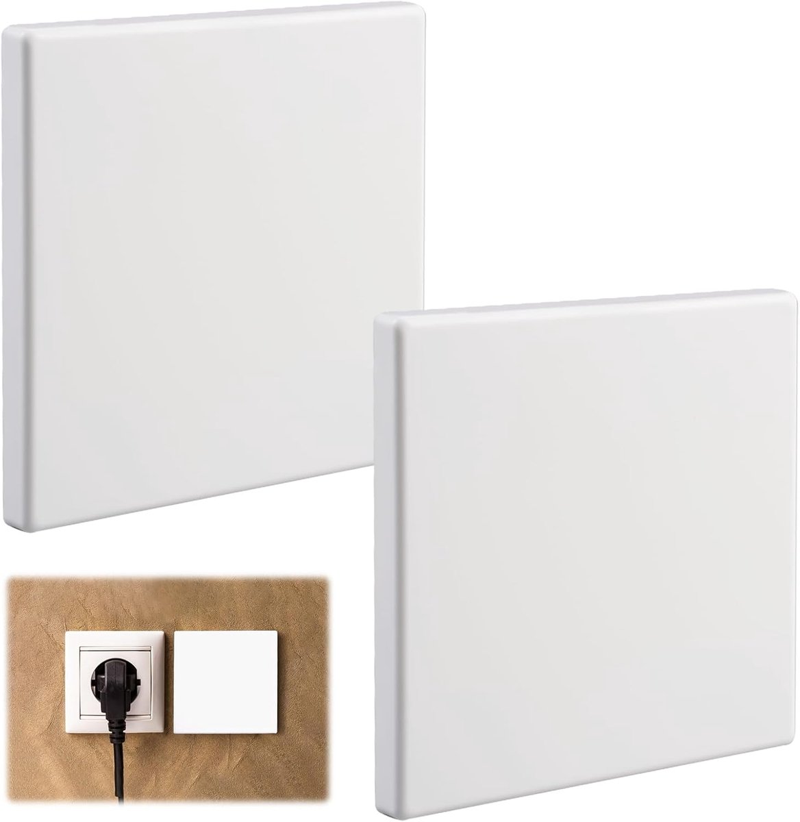 2 stuks blinddeksel stopcontact, 8,6x8,6 cm blindafdekking inbouw | lichtschakelaar blindafdekking inbouwdoos, afdekkingen voor plastic stopcontacten voor ongebruikte of schakelaars