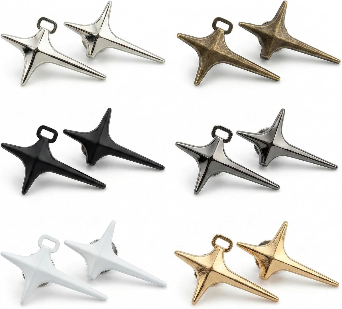 12 stuks / 6 paar taillespanners voor jeans, taillebandspanners, ster verstelbare jeansbroek broek taillespanners voor jeansbroeken truien rokken aanscherpingsclipsset