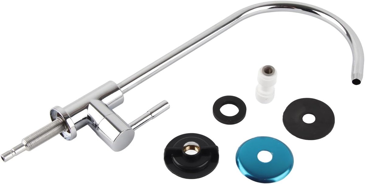 1/4 inch keukenkraan waterkraan, keukenkraan van zinklegering, 360 graden rotatie, zwanenhals, waterkraan voor gootsteen, omgekeerde osmose, RO drinkwaterfiltersysteem