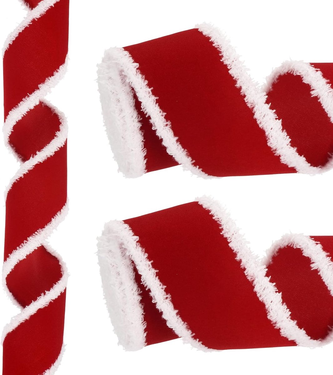 Kerstlint van 6,3 cm x 6,3 cm, fluwelen linten voor geschenkverpakkingslint voor knutselen, verjaardag, bruiloft, festival, vakantie, decoratie, rood
