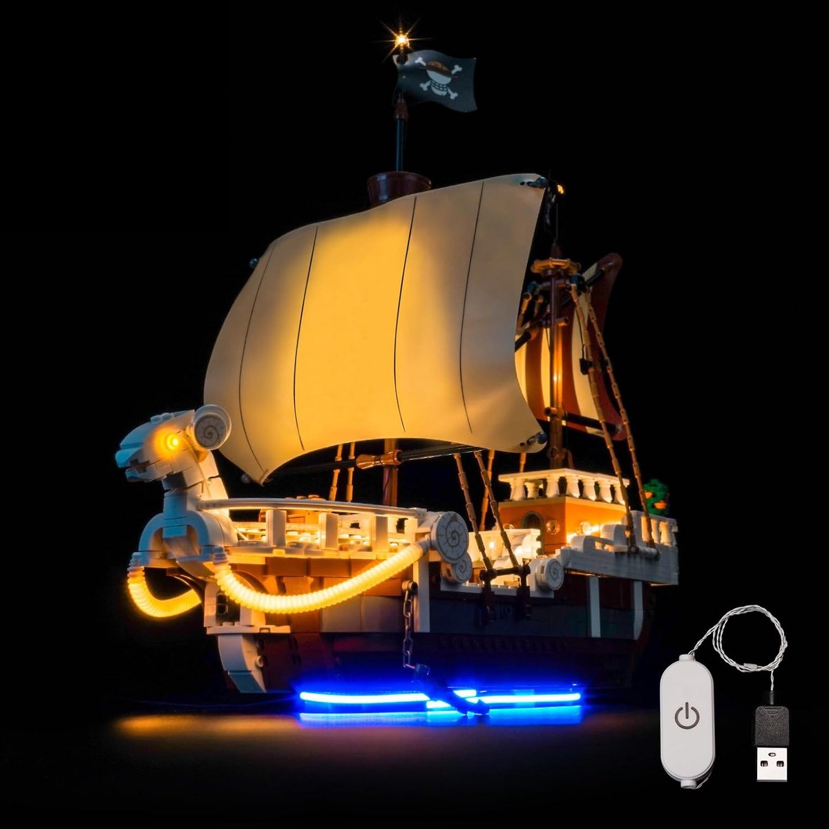 Dimmer Schakelaar LED Lichtset Compatibel met Lego The Going Merry Piratenschip (niet model), decoratieve verlichtingsset compatibel met Lego 75639 The Going Merry Piratenschip
