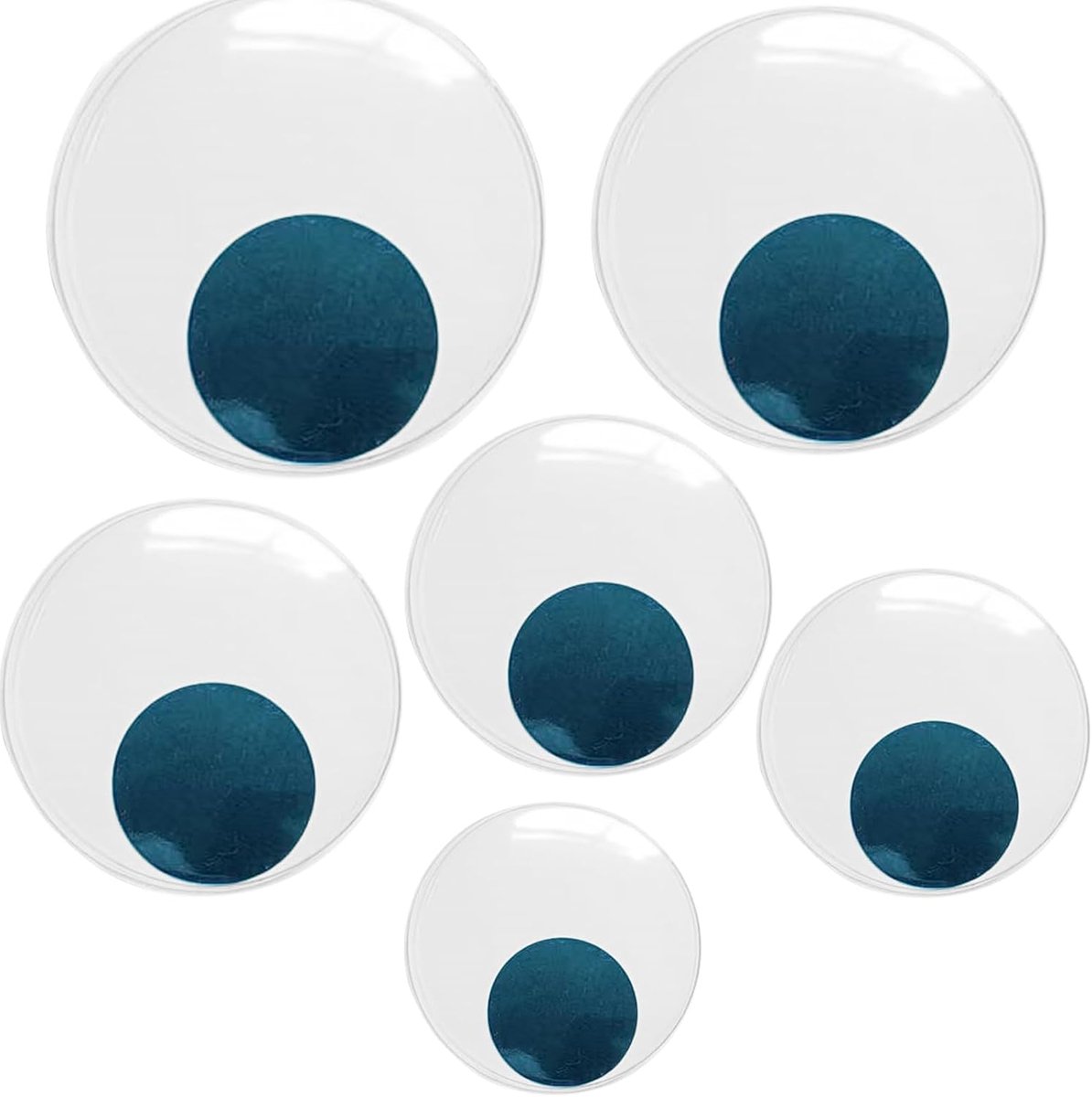 Ogen, zelfklevend, groot, 40 mm, 60 mm, 80 mm, 100 mm, 120 mm, 150 mm, ronde pruik, Googly ogen, kunststof pop, ogen, zelfklevende stickers voor doe-het-zelf scrapbooking