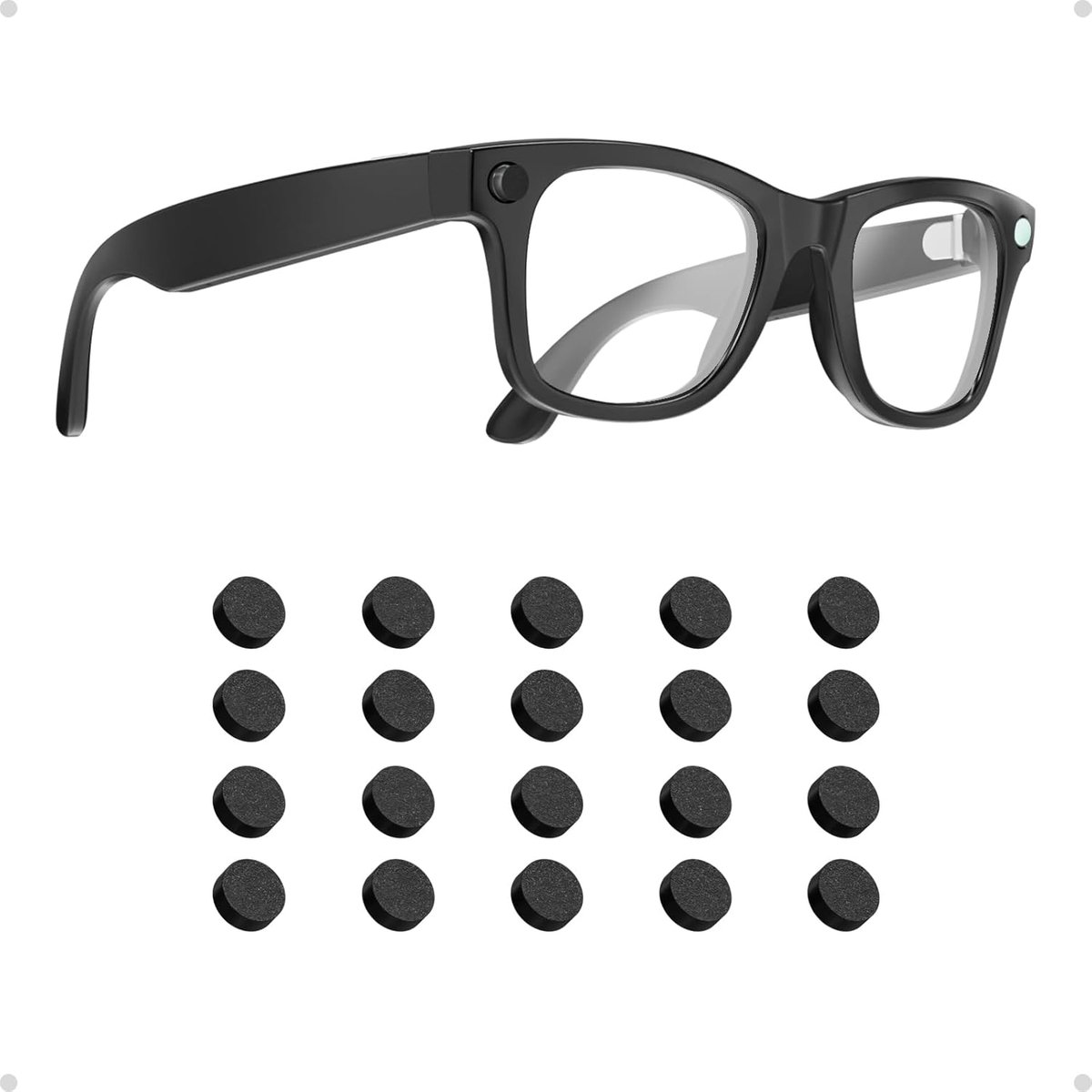 Light Blocking Stickers, Compatible with Ray-Ban Meta Smart Glasses, Ultra-Thin Reusable U-Shaped Stickers, Sensor-Friendly, Privacy and Glare Reduction 20pcs