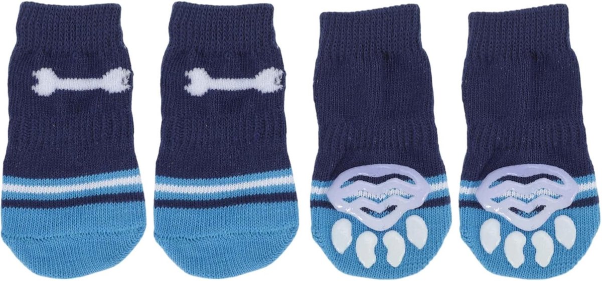 antislip, botpatroon, sokken, hond, kat, huisdier, binnensokken, pootbescherming en tractie dankzij siliconengel voor honden en katten, 1 set (4 stuks), medium