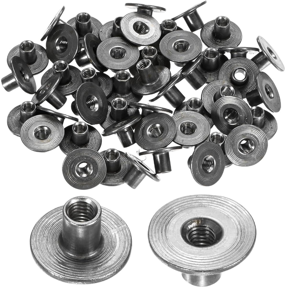 T-moeren Verzinkt Koolstofstaal Tee Moer Ronde Base Weld Noten Door Gat Meubels Hardware Flens Insert Vrouwelijke Draad Grijs