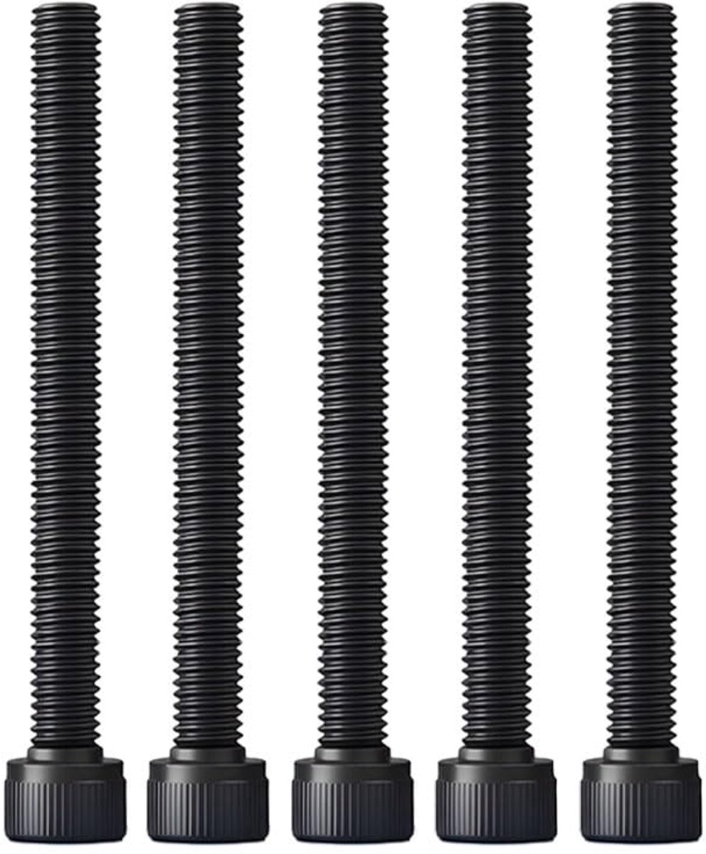5 stuks cilinderkopschroeven met inbus, M4 x 100 mm, zwart, klasse 12,9, gelegeerd staal, volledige schroefdraad voor reparatie van fietsen en motorfietsen, meubelmontage, mechanisch onderhoud