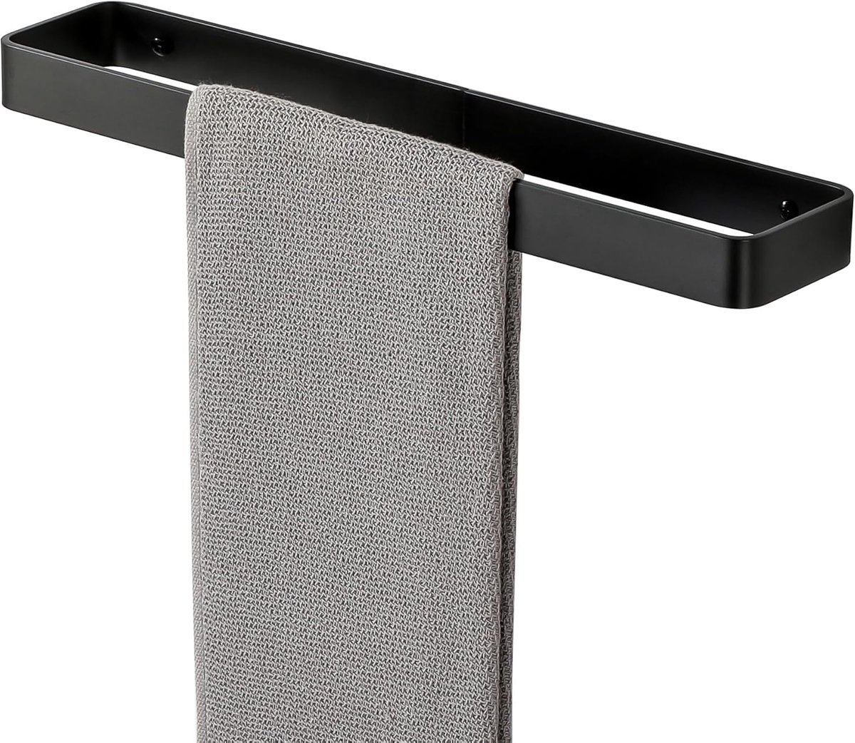 Handdoekhouder voor badkamer, zwart Handdoekstang, Wandmontage Handdoekrails, Badhanddoekhouder voor badkamer keuken, Aluminium, 40 cm, EGYS24030-400-B