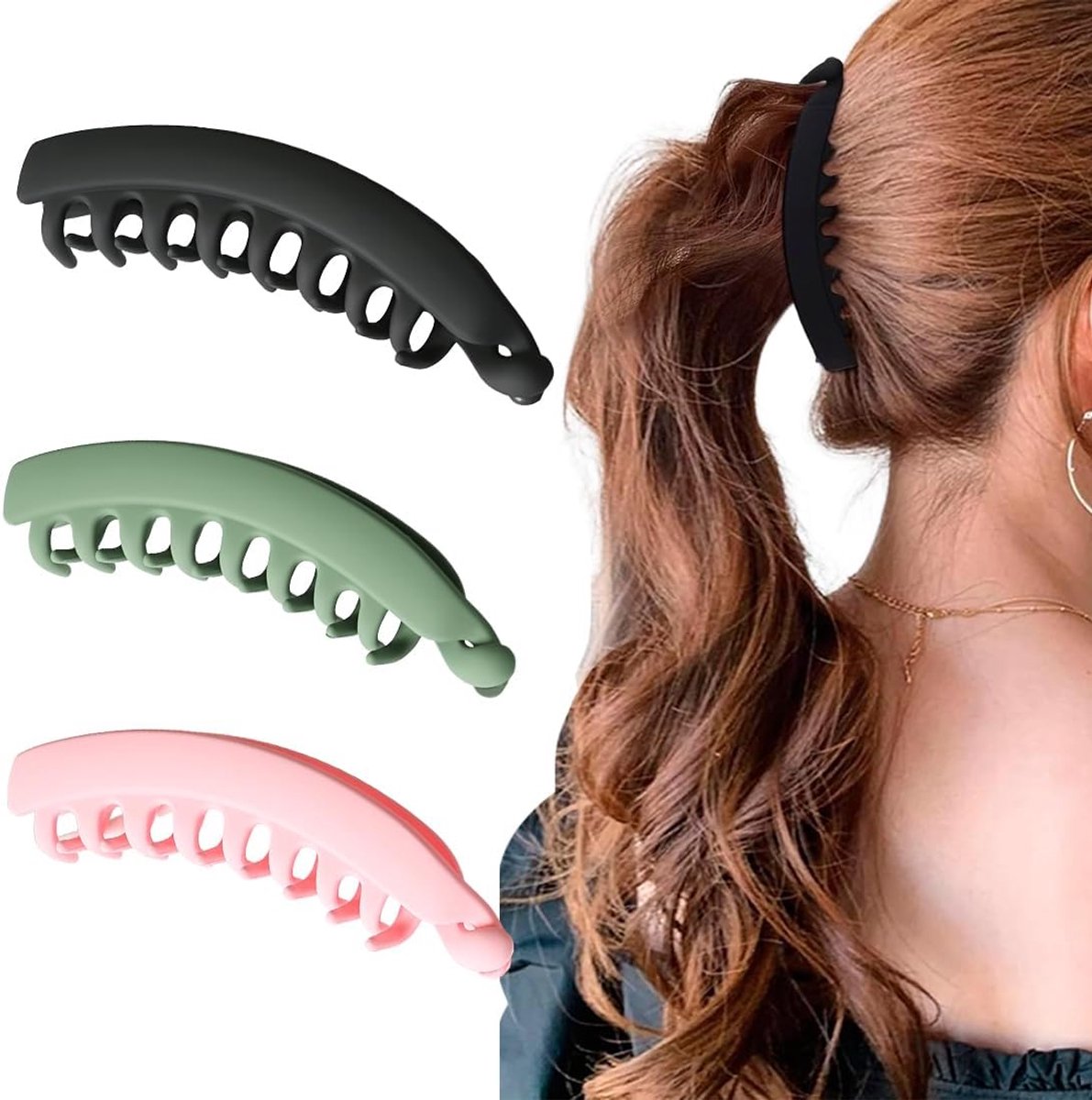 Haarspelden, bananenhaarklemmen voor dames, haarklem voor dames, grote bananenklem, haaraccessoires, bananenklem voor vrouwen