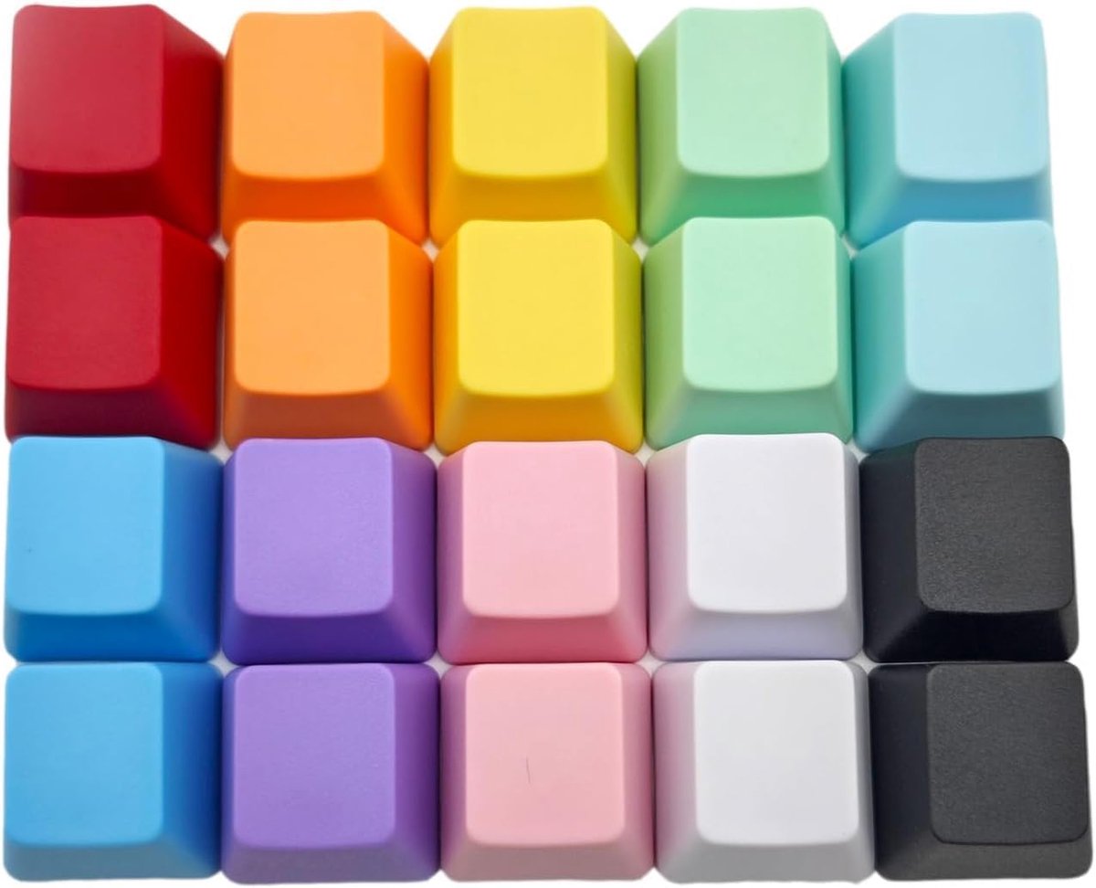OEM lege PBT regenboog gemengde kleuren 1U R4 toetsencaps voor MX mechanische toetsenbordschakelaar (gemengde kleur, 20 stuks)