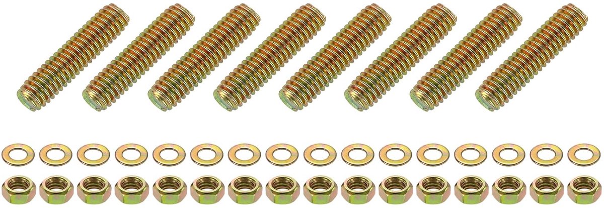 8 stuks volledige draadstangen 516 UNC x 1-14 inch lengte zink gecoat koolstofstaal volledige schroefdraadstangen met moeren en sluitringen voor klemmen hangers U-schroeven kleur zink