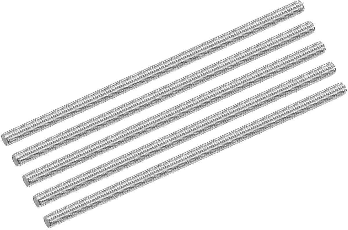 10 stuks M8 x 200 mm volledige schroefdraad stang 304 roestvrij staal rechtse schroefdraad staafpennen voor ankerbouten, klemmen, haken en U-bouten, 1,25 schroefdraadhelling