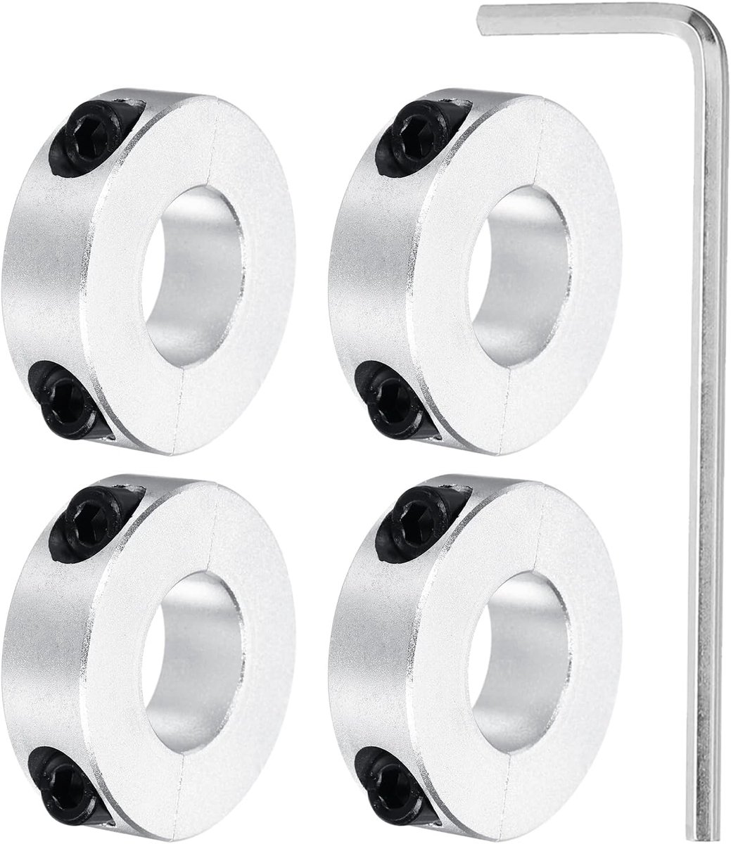 Golfring 20 mm boring dubbel gedeelde aluminium klemring golfringen met inbussleutel 4 stuks
