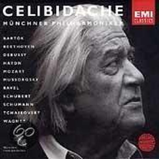 Celibidache, Münchner Philharmoniker: Bartók, Beethoven, Debussy, Haydn, Mozart, Mussorgsky, Ravel, Schubert, Schumann, Tsjaikovski, Wagner. 60.