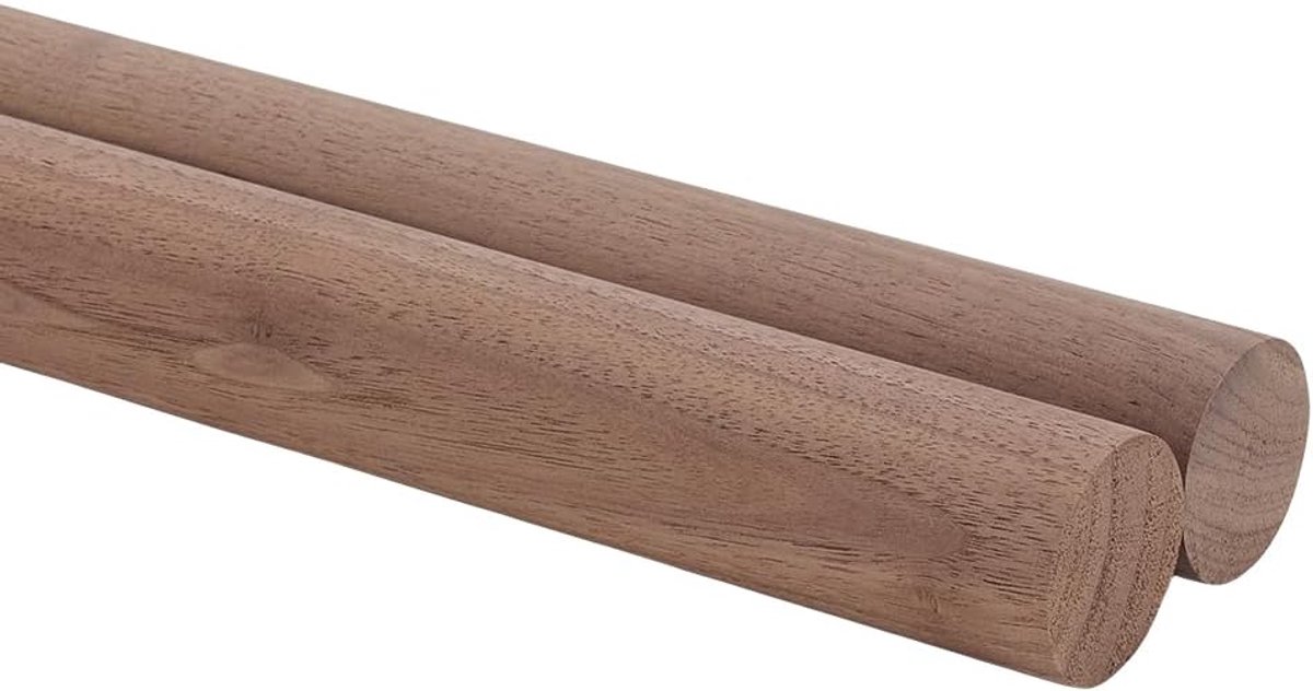 Houten Deuvelstaven 3x30cm Tan Kleur Zwart Walnoot Hout Sticks Ronde Onafgewerkt Hout Voor Crafting Hardhout Sticks voor Ambachten Cake Pluggen DIY Handwerk Projecten