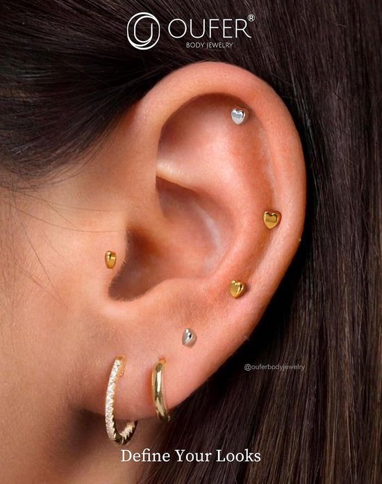 Body Piercing Lip Piercing Jewellery 18G/16G Labret Stud Titanium Helix Earrings Threadless Tragus Bar Push in 6/8mm Cartilage Flat Back Earring Conch Piercings Jewelry — afbeelding 5