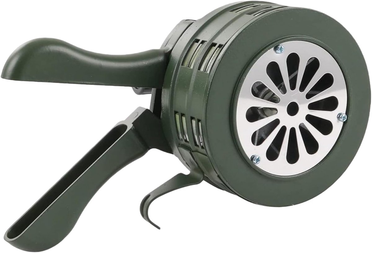 sirene draagbare handslinger, alarm, handmatig bediende luchtaanvalshorn, 110 dB aluminiumlegering, alarm voor fabrieken, scholen en kustwacht (groen)