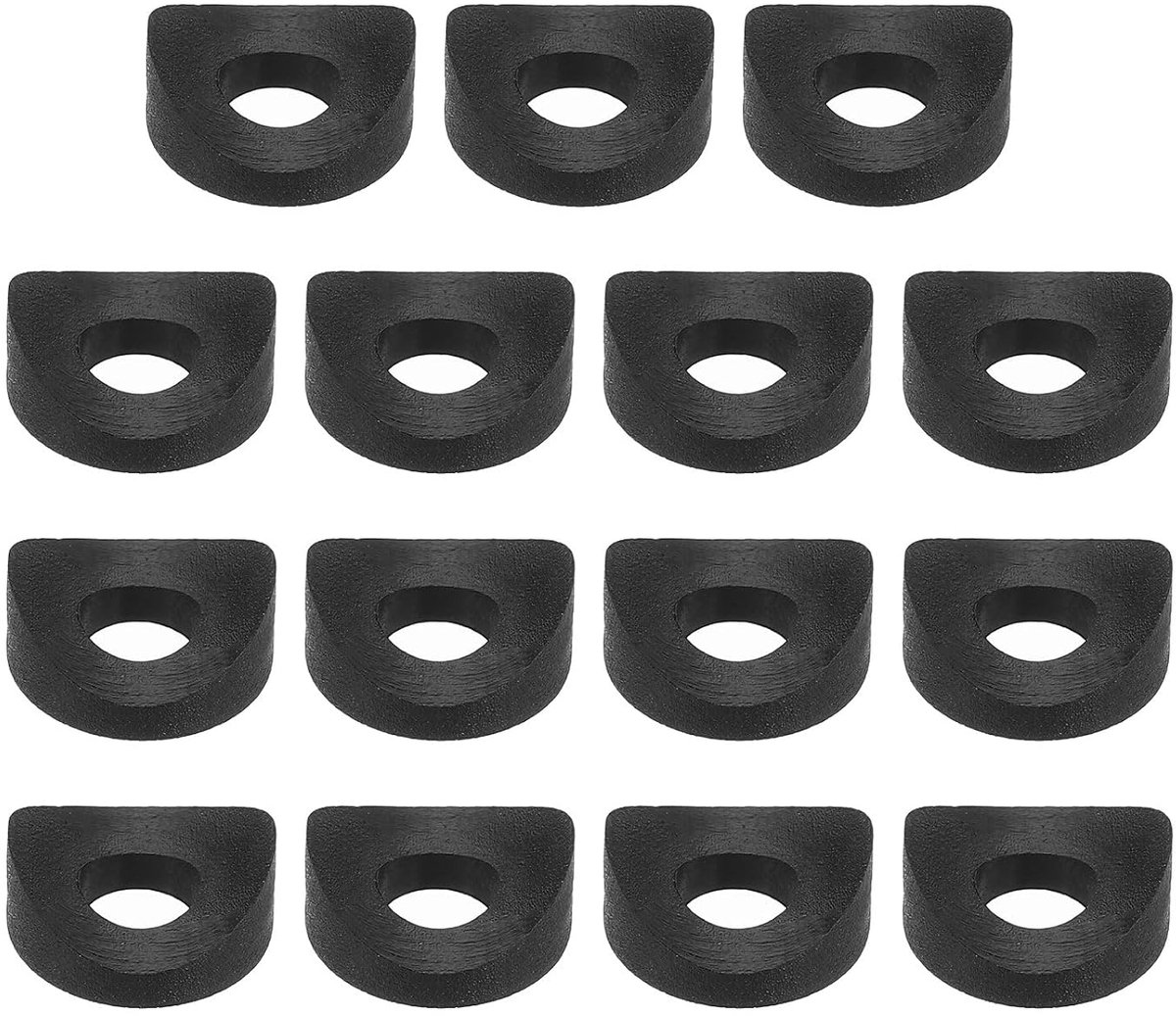 30 stuks kunststof ronde sluitringen, 6 mm x 14 mm x 3 mm, zwart, PE concave sluitring, bevestigingselement, hardware, machinebevestiger voor ronde buisbevestiging