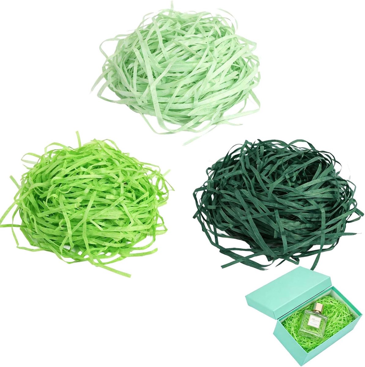 Raffia Vulling Materiaal - 3 Kleuren, 100g Per Kleur, Perfect Voor Paaseieren, Geschenken en Decoraties