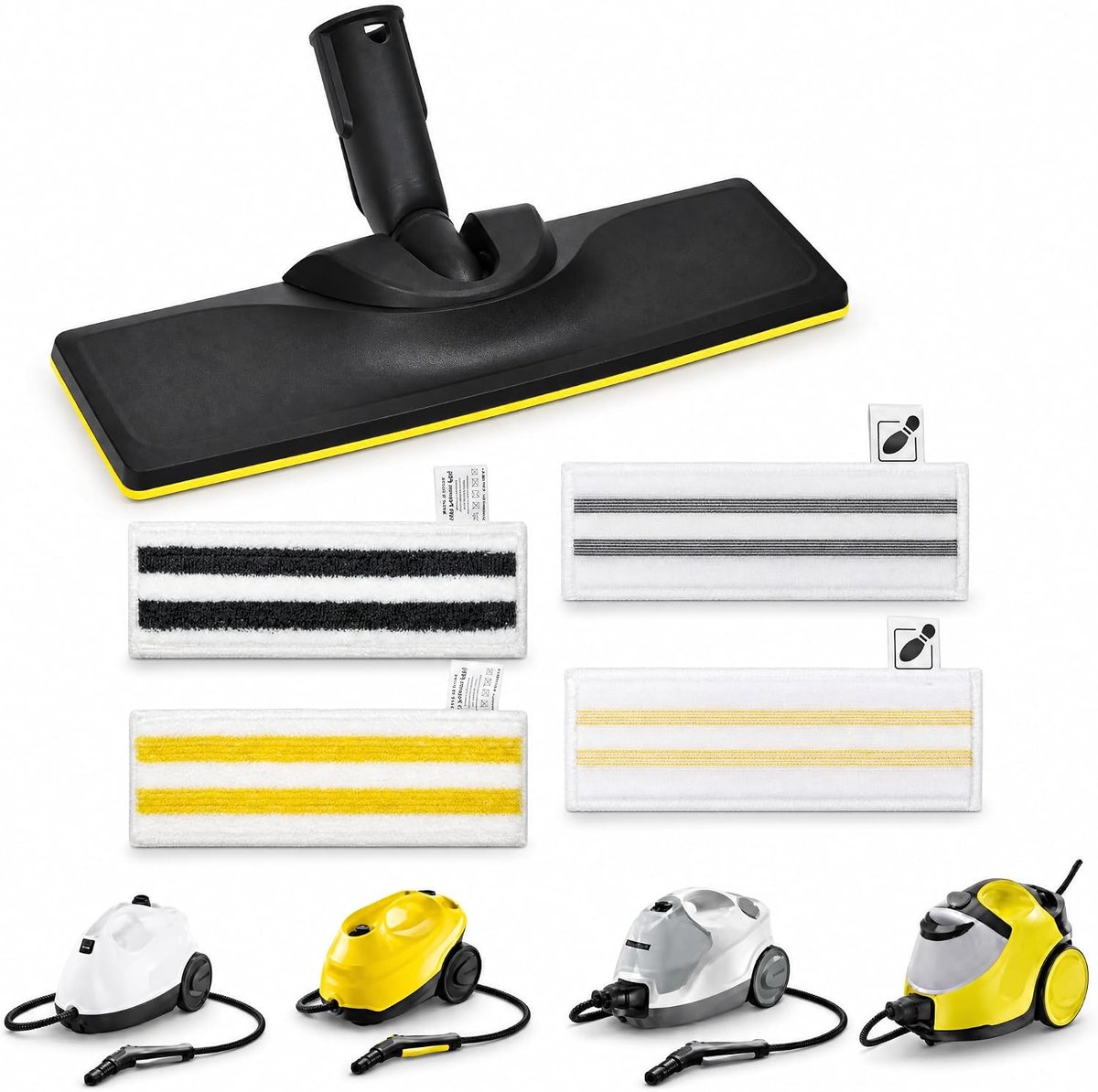 LPAMABA Stoomwisserclip, 5 stuks, wisserovertrek compatibel met Kärcher SC2, SC3, SC4, SC5 wisserovertrek, vloerwisser, reservehoes, 4-vezelsysteem, reservehoes, microvezel dweilovertrek