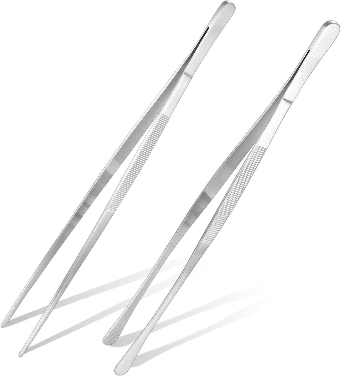 2 Stuk Keukenzange, 30,5cm Kookpincet Keukenzange Grillzange Edelstahl Kookpincet Zangen, Professionele Keuken gereedschap voor Grillen Serveren Koken Eten Grillpincet Accessoires