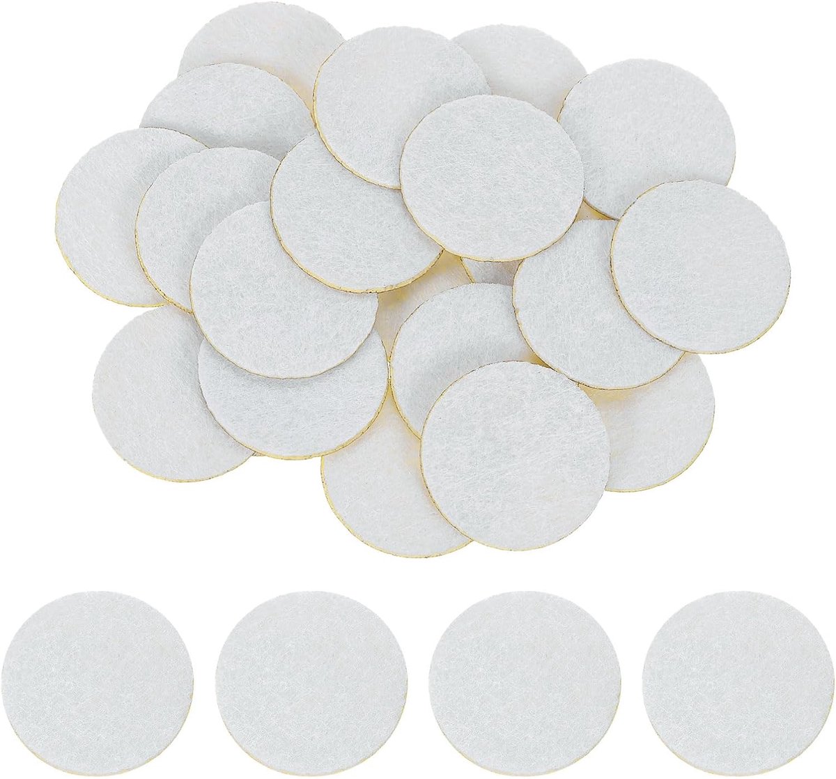 120 stuks ronde viltcirkels, 25 mm, witte vliesstickers, zelfklevende vilten pads, voorgesneden vilten pads voor naaien, kostuum, handwerk, knutselprojecten