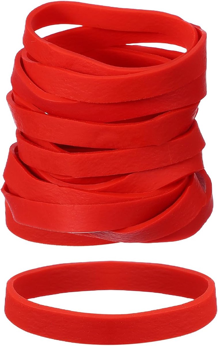 Rubberen banden, 2,8 "x 1/3" 50 stuks rode zware elastieken elastiekjes diverse grootte kantoororganisatie benodigdheden voor thuis bestandsmap bordspellen en opslag