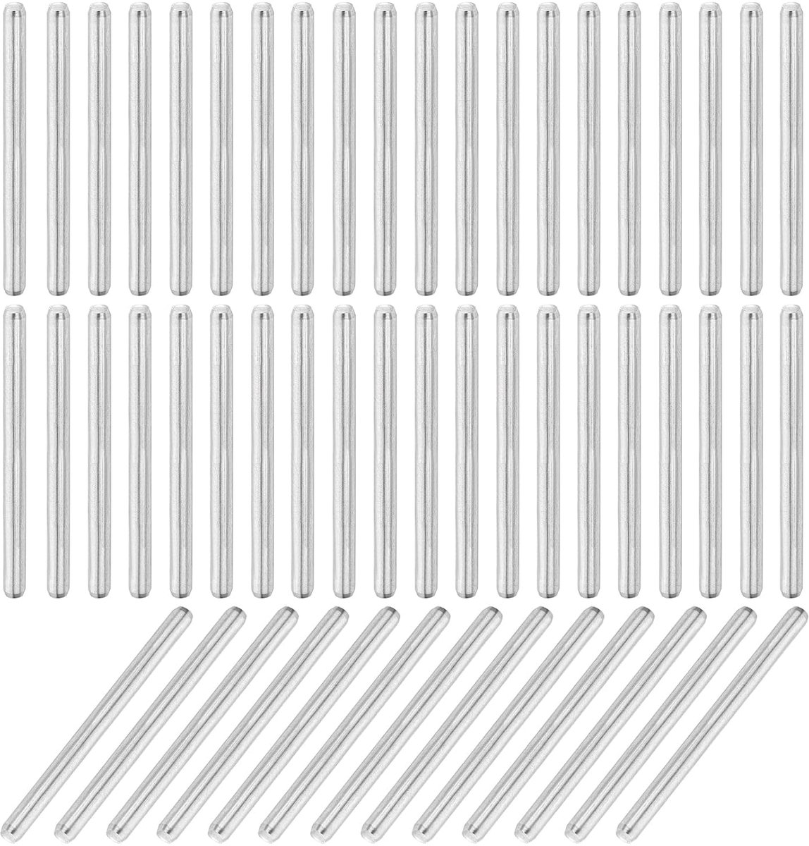 110 stuks pluggenstift 2 mm x 28 mm planksteunpen 304 roestvrij staal plankpennen voor planken, kasten, meubels, vernikkeld zilverkleurig gecoat zilverkleurig